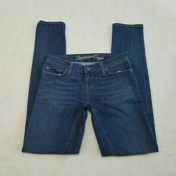 American Eagle Size 0 Blue Denim Skinny Jeans - Picture 1 of 4